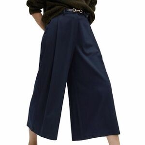 NWT JCREW $168 Collection Women's Cropped Wide Leg Pant Size 10 Navy Blue